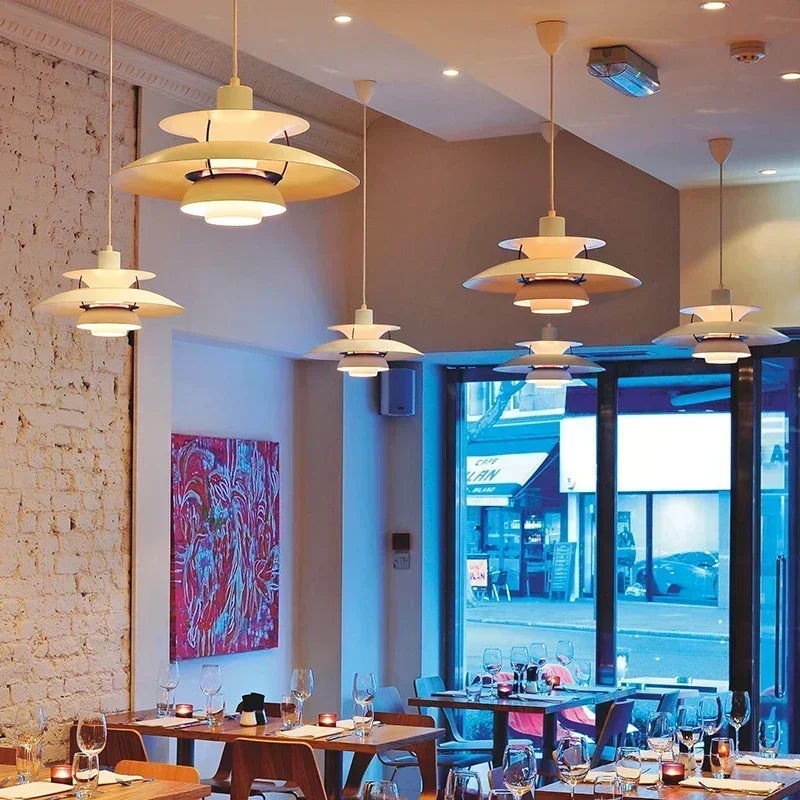 Nordic Rainbow Umbrella Chandelier – Modern LED Pendant Light for Dining/Living Room