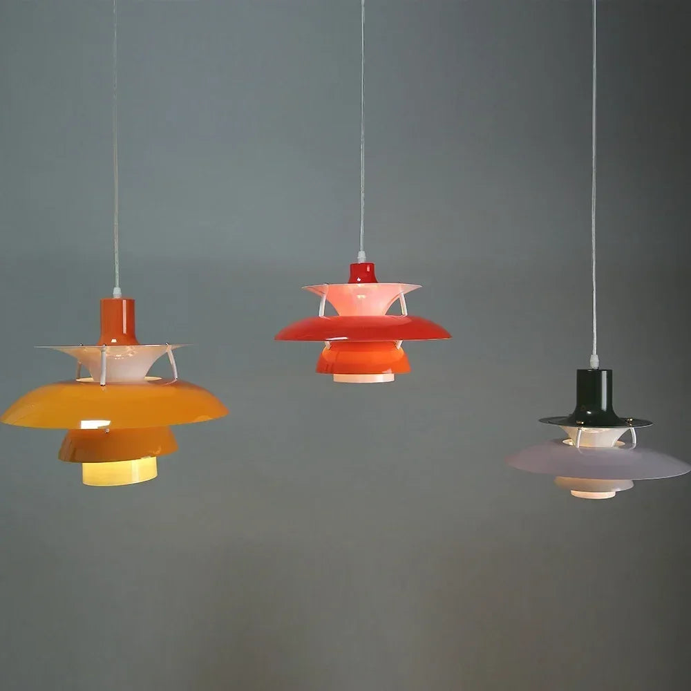 Nordic Rainbow Umbrella Chandelier – Modern LED Pendant Light for Dining/Living Room