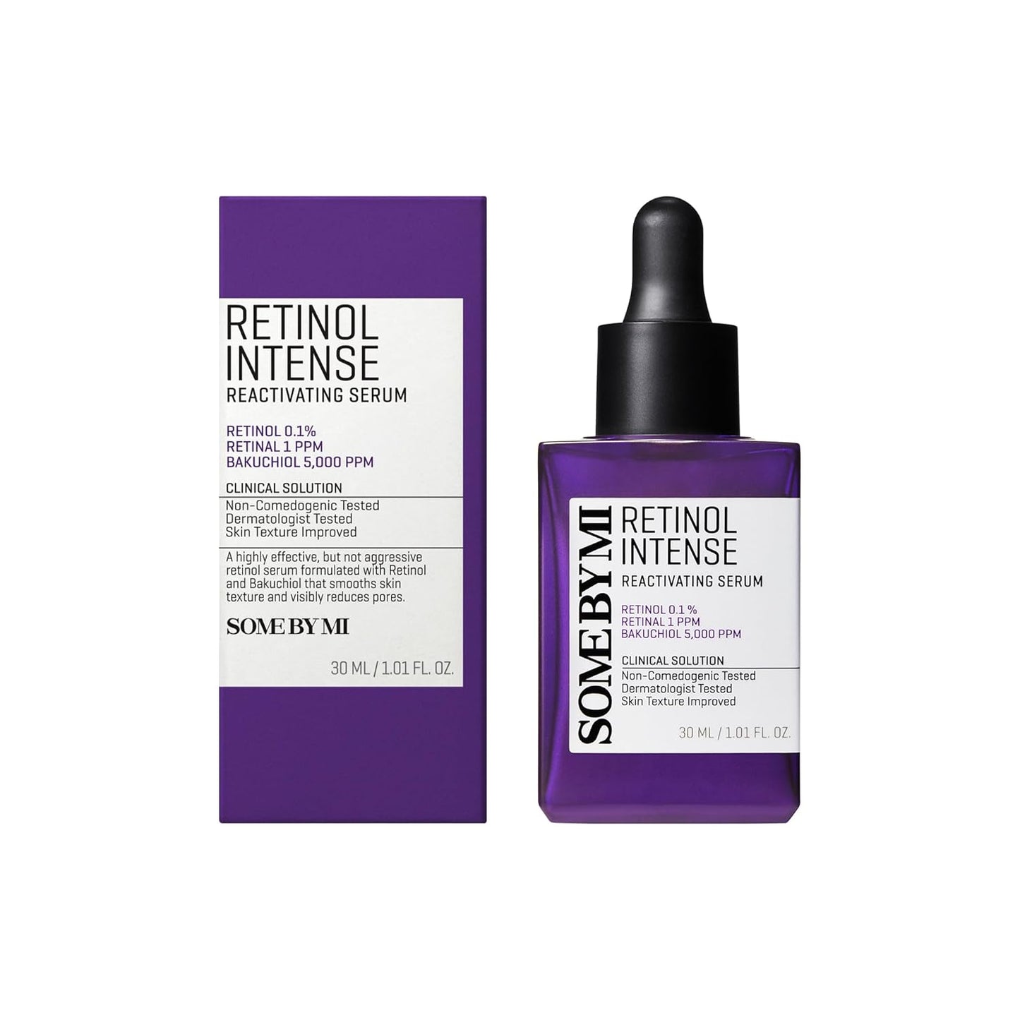 SOME by MI Retinol Intense Reactivating Serum – 30Ml – Bakuchiol-Retinol-Serum Für Straffere Haut – Verfeinert Poren & Verbessert Hautstruktur – Koreanische Hautpflege