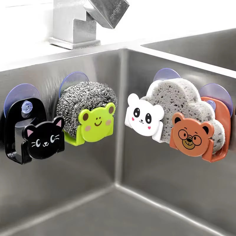 Cute Cartoon Kitchen Sponge Holder - Decorative Storage Organizer Rack