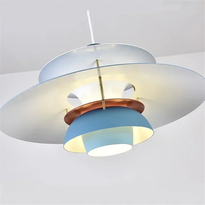 Nordic Rainbow Umbrella Chandelier – Modern LED Pendant Light for Dining/Living Room