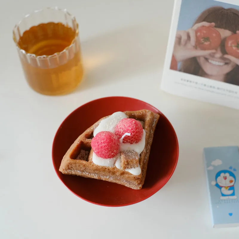Artisan Waffle Dessert Candle: Cute Soy Wax for Creative Home Ambiance