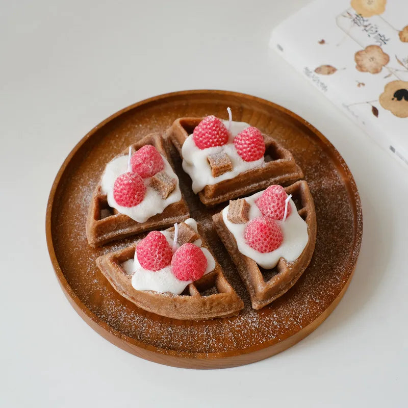 Artisan Waffle Dessert Candle: Cute Soy Wax for Creative Home Ambiance