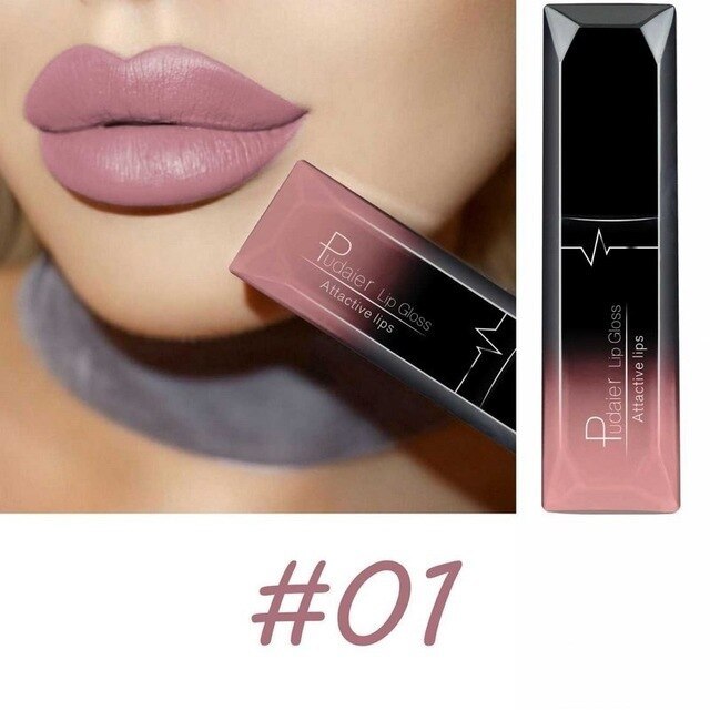 Bestes Lippen-Make-up – 18 Farben Matte Lipgloss, Sexy & Langanhaltend NOOR08