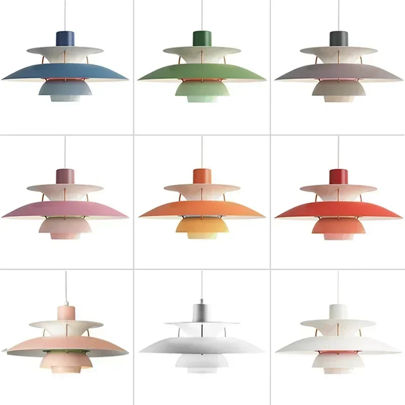 Nordic Rainbow Umbrella Chandelier – Modern LED Pendant Light for Dining/Living Room