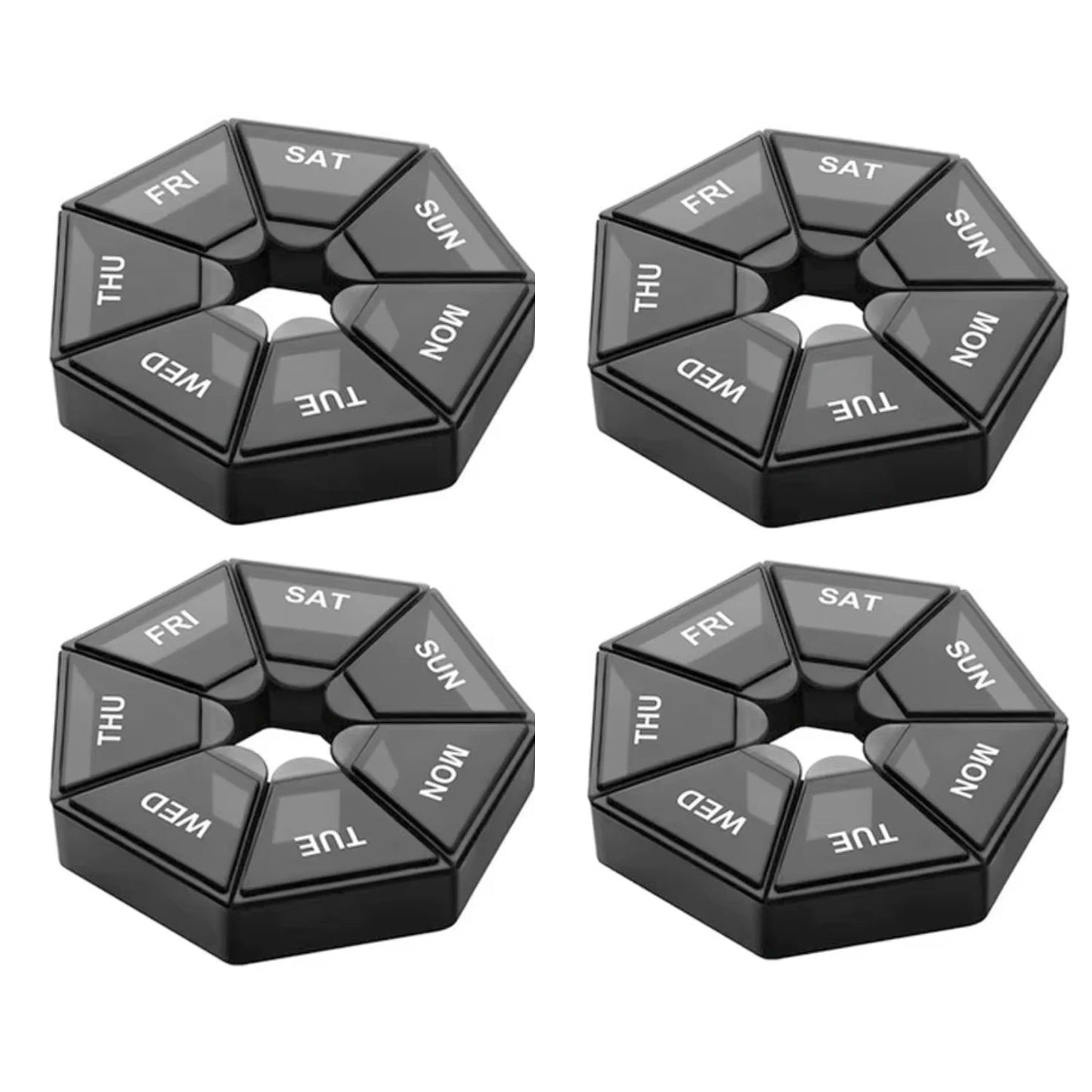 2/4 Stück 7-Tage Pillendose | Tragbare Reise Medikamentenbox NOOR08