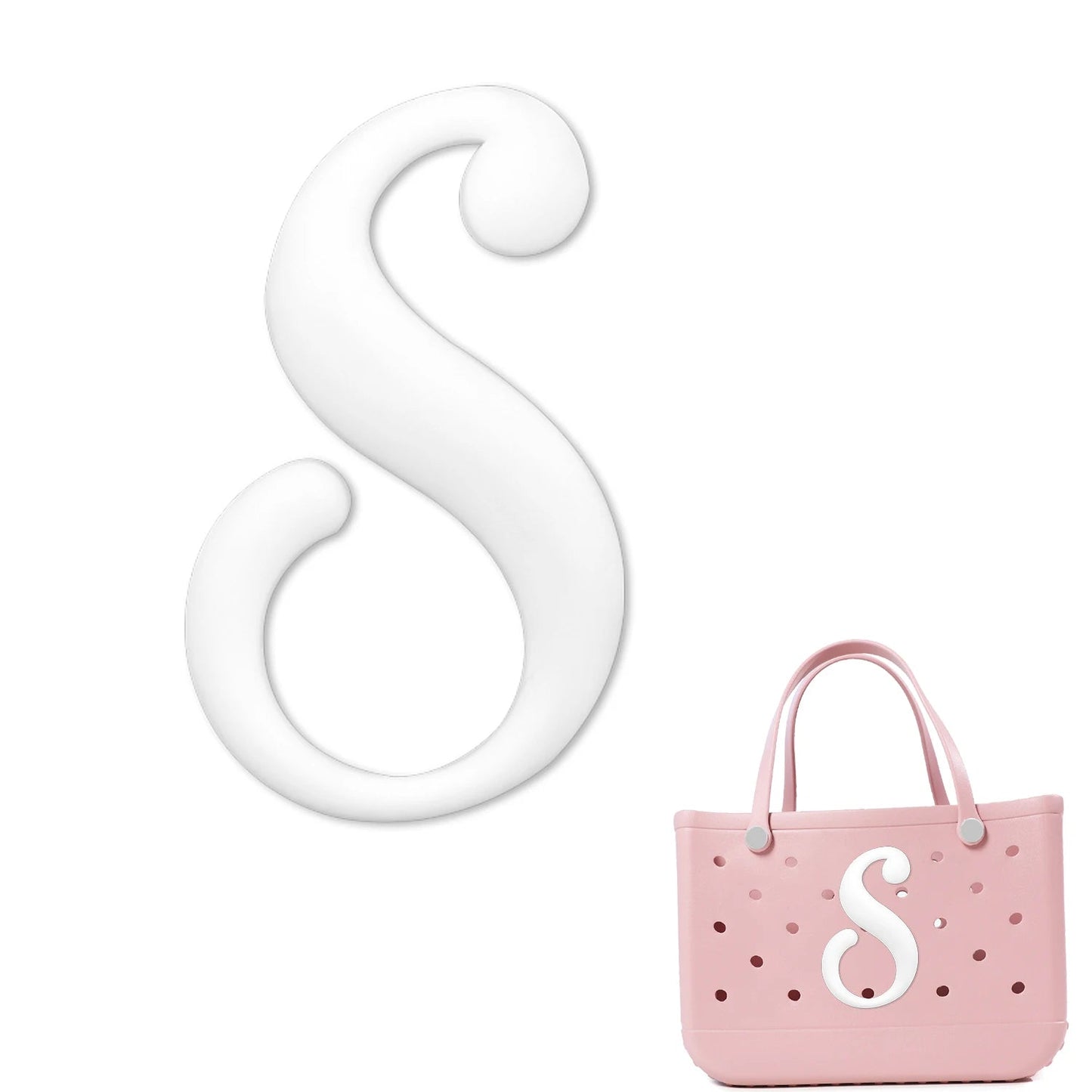 Weißer römischer Alphabet-Charm für Strandtaschen-Accessoires NOOR08