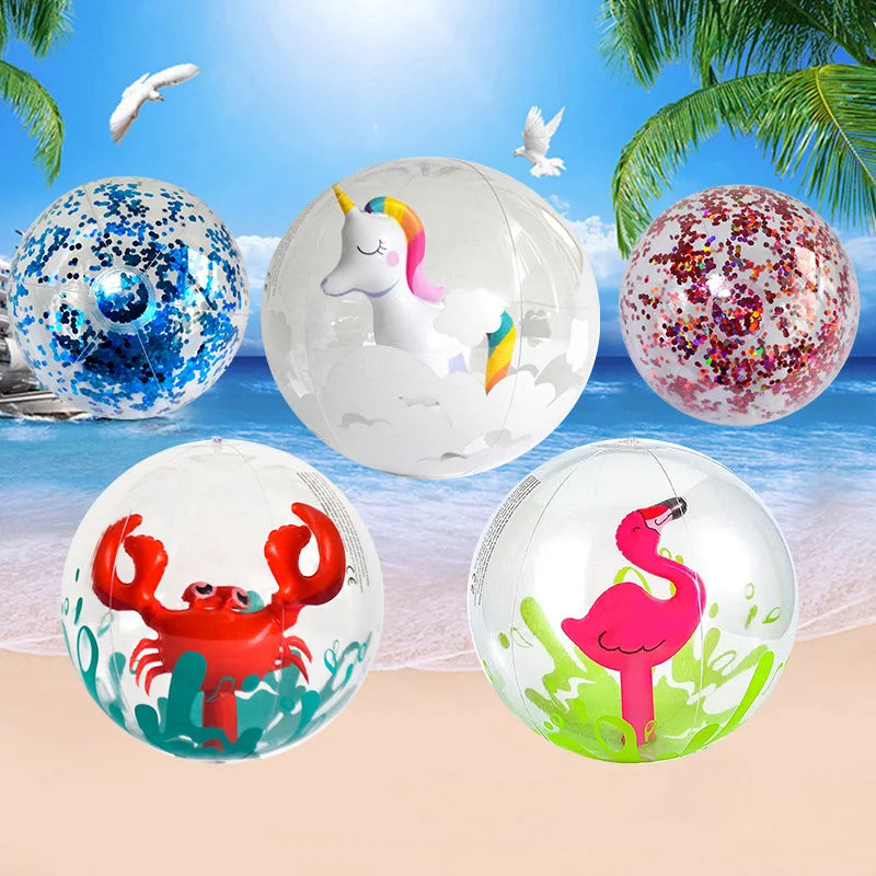Einhorn & Flamingo Pool-Spielzeug Set – Aufblasbarer Strandball & Schwimmring für Sommer-Wasserparty