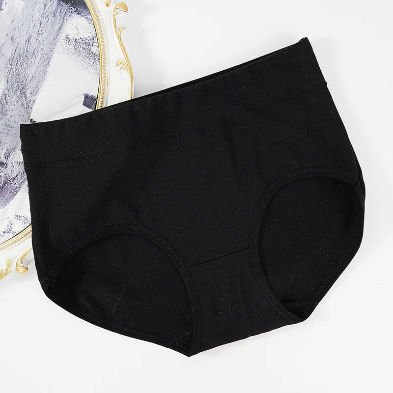 Damen-Slips, Baumwolle, Hohe Taille, Bequem, Sexy, Dünn NOOR08