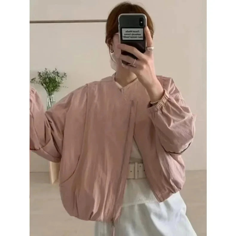 Koreanische, kurze Trenchcoat-Jacke, locker, Frühling/Herbst NOOR08