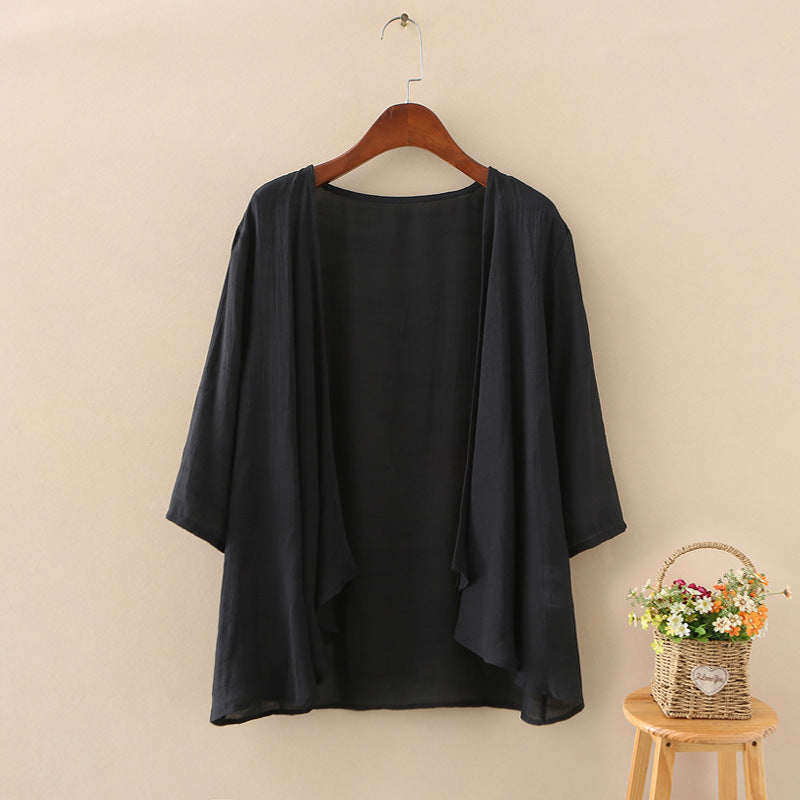 Sommer Damen Bluse Strand Kimono Offene Strickjacke NOOR08