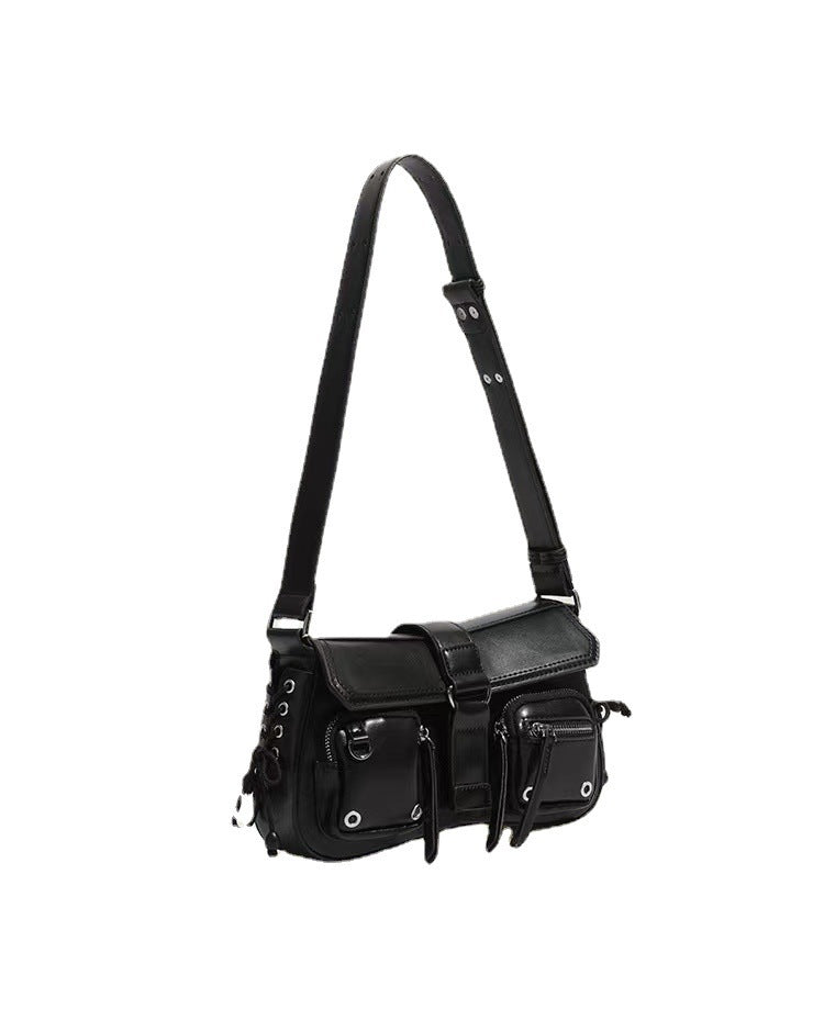 Damen Schultertasche klein – Motorrad Stil Crossbody Bag Vintage NOOR08