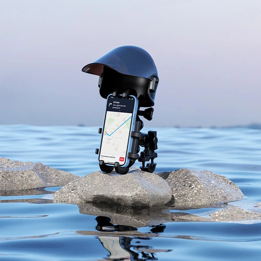 Motorcycle Helmet Phone Umbrella - Rainproof Mini Phone Holder Sun Shade