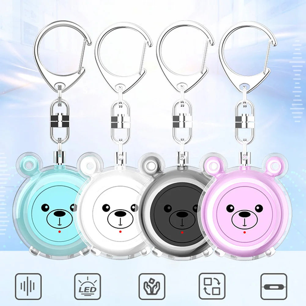 Portable Type-C Rechargeable Personal Safety Alarm (Keychain Siren for Women, Kids, Elderly)