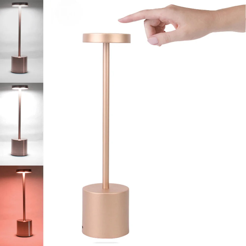 USB Rechargeable Touch Table Lamp - Dimmable LED Desk Light for Bedside Bar