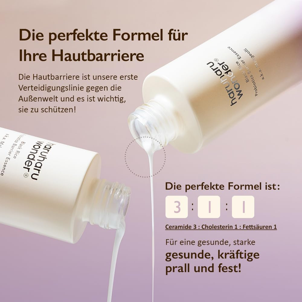 Haruharu Wonder Black Rice Probiotics Barrier Essence 120Ml, Essence Toner Zur Stärkung Der Hautbarriere Mit Ceramiden, Fermentierten Inhaltsstoffen, Beruhigend, Feuchtigkeitsspendend, Aufpolsternd