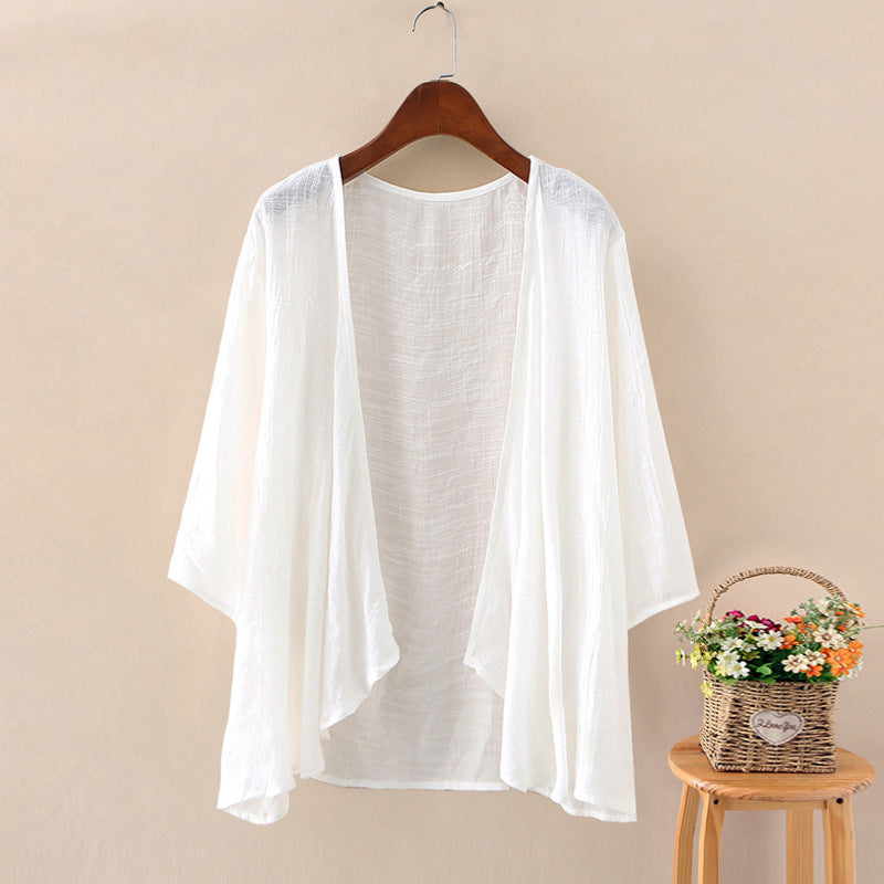 Sommer Damen Bluse Strand Kimono Offene Strickjacke NOOR08