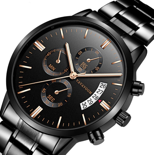 Ein stilvoller Begleiter für Business & Freizeit! Diese Edelstahl-Herrenuhr hat ein Quarzwerk, Kalender und ist wasserdicht. Ein Must-have für den modernen Mann.