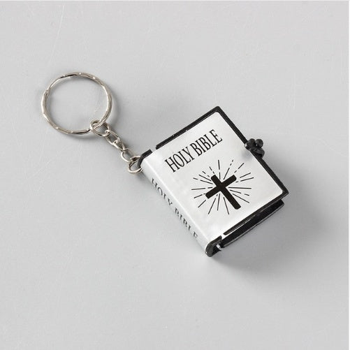 Mini Bibel Schlüsselanhänger | Kreuz-Schlüsselring als Geschenk NOOR08