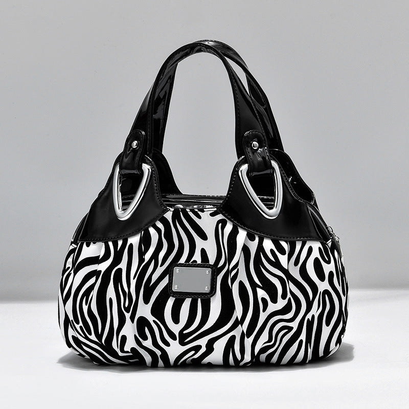 Damen Handtasche aus PU Leder | Große Schultertasche mit Blumenprint NOOR08