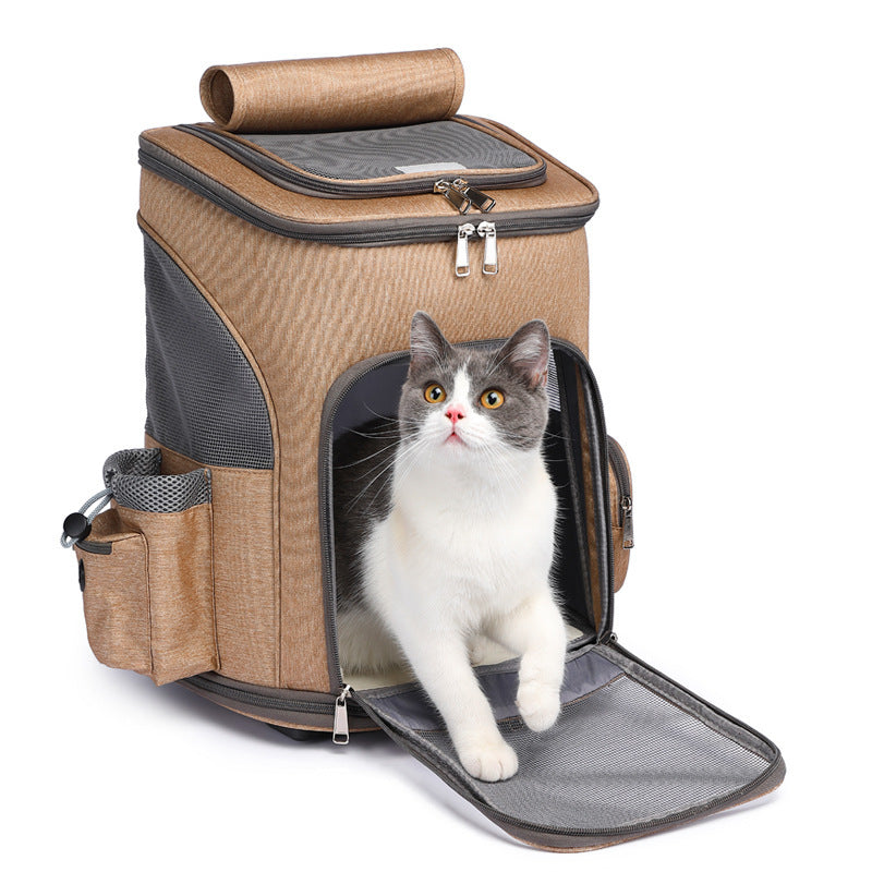 Faltbarer Haustier-Trolley-Rucksack | Reiserucksack für Katze & Hund NOOR08