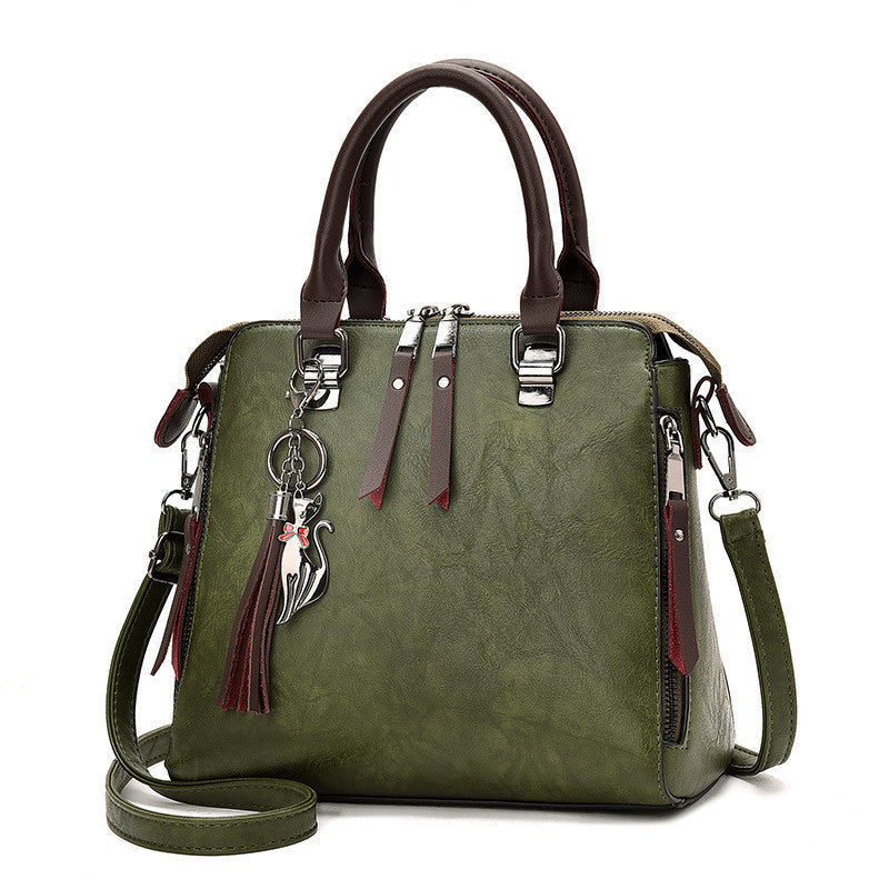 Vintage Damen Handtasche – PU Leder Tote mit Quaste & großer Kapazität NOOR08