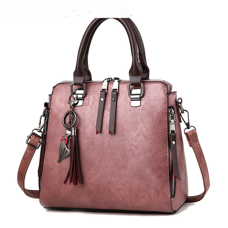 Vintage Damen Handtasche – PU Leder Tote mit Quaste & großer Kapazität NOOR08