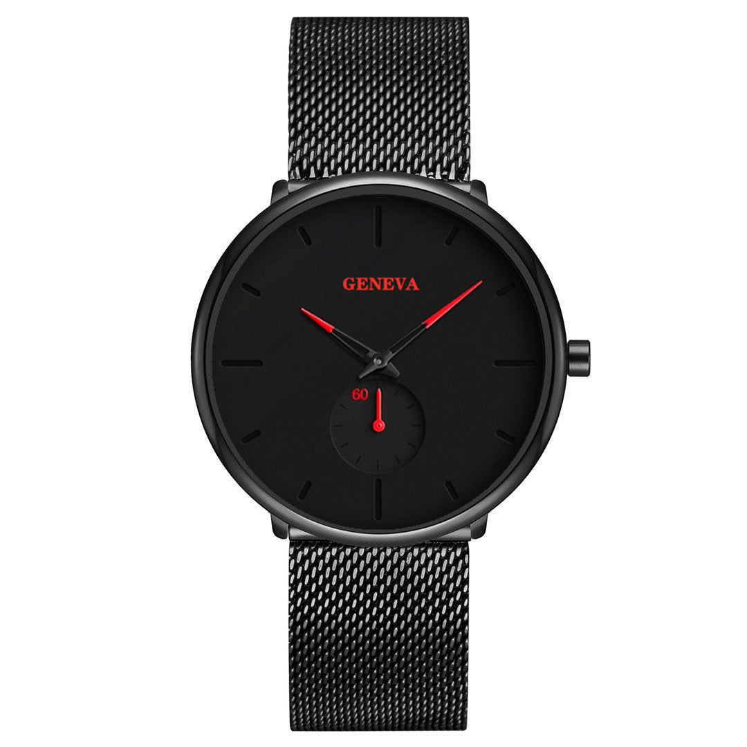 Geneva Herrenuhr | Modische Quarz-Armbanduhr aus Edelstahl NOOR08