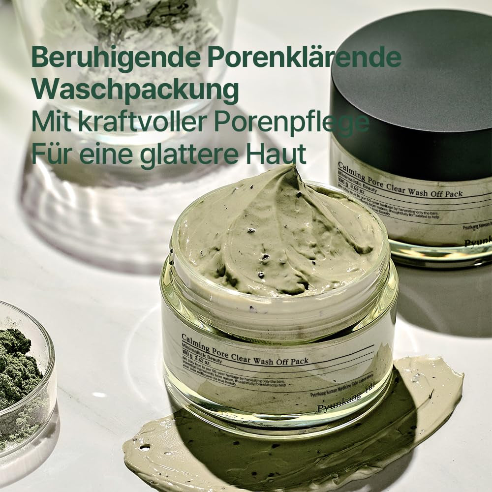[PKY] Pyunkang Yul Calming Pore Clear Wash off Pack Für Erfrischende Und Beruhigende Selbstpflege, Angenehme Porenpflege Mit Beruhigenden Inhaltsstoffen, Ohne Reizung, Koreanische Hautpflege 100G