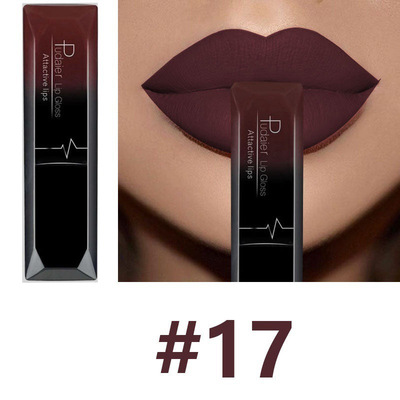 Bestes Lippen-Make-up – 18 Farben Matte Lipgloss, Sexy & Langanhaltend NOOR08
