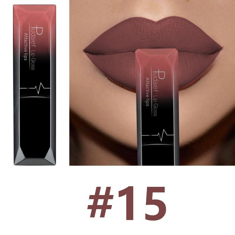 Bestes Lippen-Make-up – 18 Farben Matte Lipgloss, Sexy & Langanhaltend NOOR08