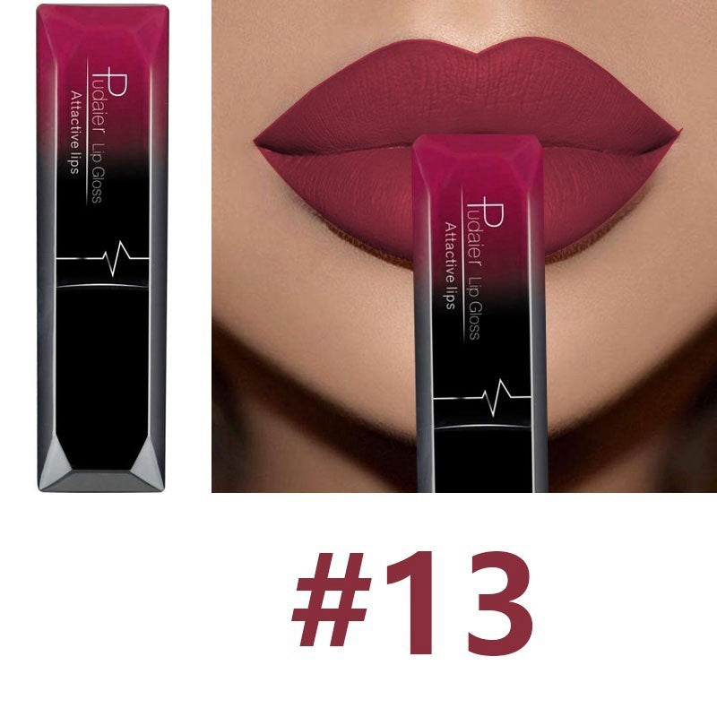 Bestes Lippen-Make-up – 18 Farben Matte Lipgloss, Sexy & Langanhaltend NOOR08