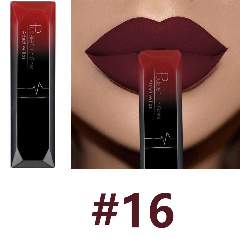 Bestes Lippen-Make-up – 18 Farben Matte Lipgloss, Sexy & Langanhaltend NOOR08