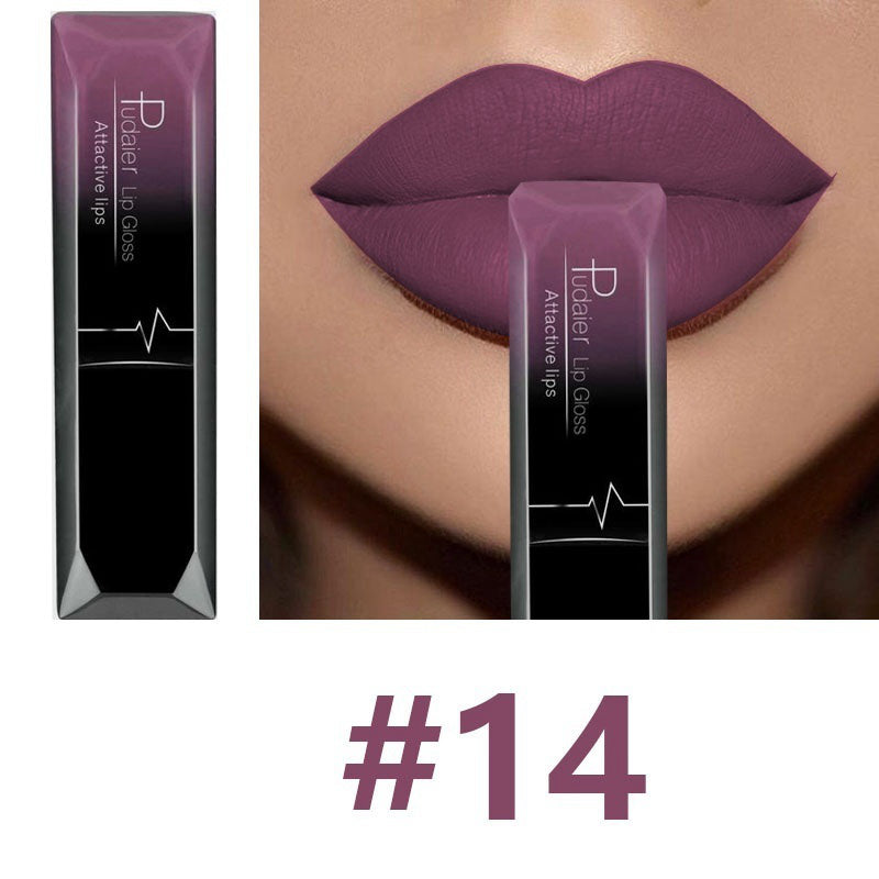 Bestes Lippen-Make-up – 18 Farben Matte Lipgloss, Sexy & Langanhaltend NOOR08