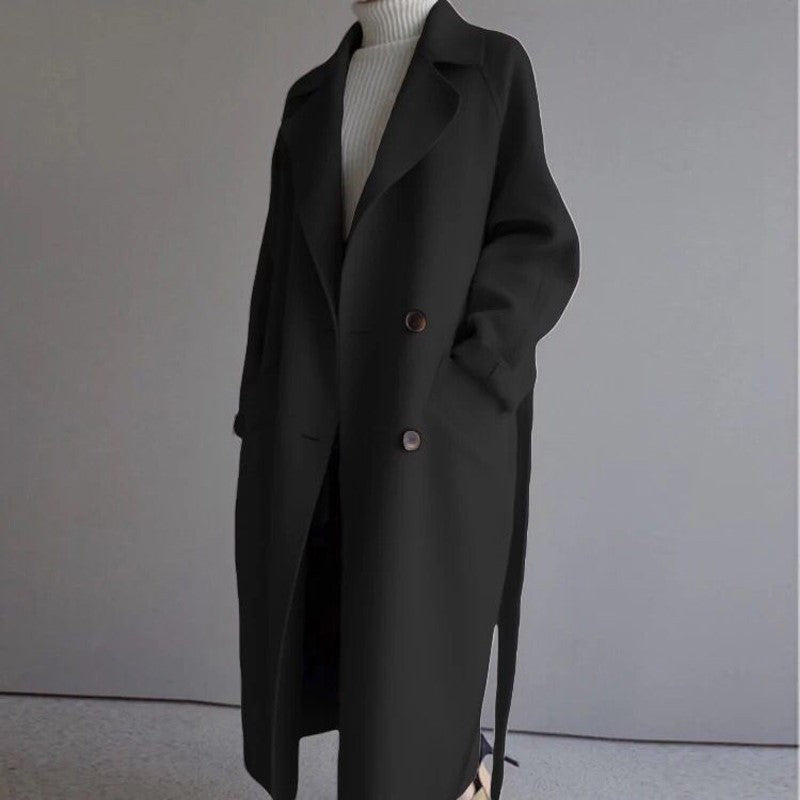 Eleganter Kaschmir-Reverskragen-Mantel für Damen NOOR08