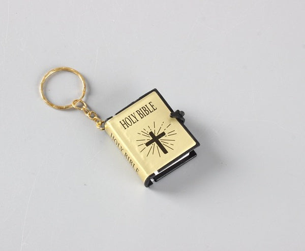 Mini Bibel Schlüsselanhänger | Kreuz-Schlüsselring als Geschenk NOOR08