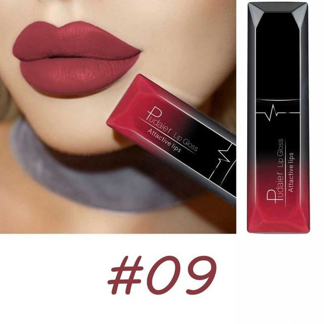 Bestes Lippen-Make-up – 18 Farben Matte Lipgloss, Sexy & Langanhaltend NOOR08
