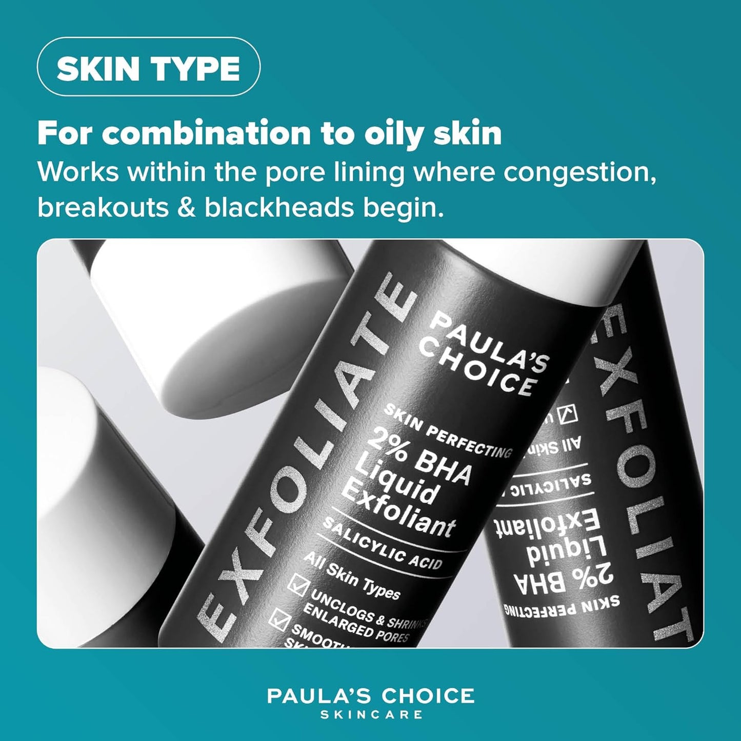 Paula'S Choice SKIN PERFECTING 2% BHA Liquid Peeling - Gesichtspeeling Mit Salicylsäure - Bekämpft Unreine Haut & Mitesser - Verkleinert Poren Sichtbar - Mischhaut, Fettige & Akne Haut - 30 Ml