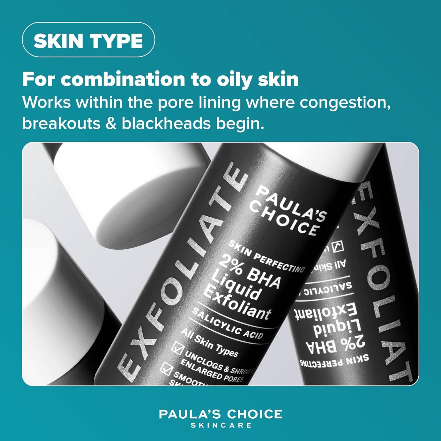 Paula'S Choice SKIN PERFECTING 2% BHA Liquid Peeling - Gesichtspeeling Mit Salicylsäure - Bekämpft Unreine Haut & Mitesser - Verkleinert Poren Sichtbar - Mischhaut, Fettige & Akne Haut - 30 Ml