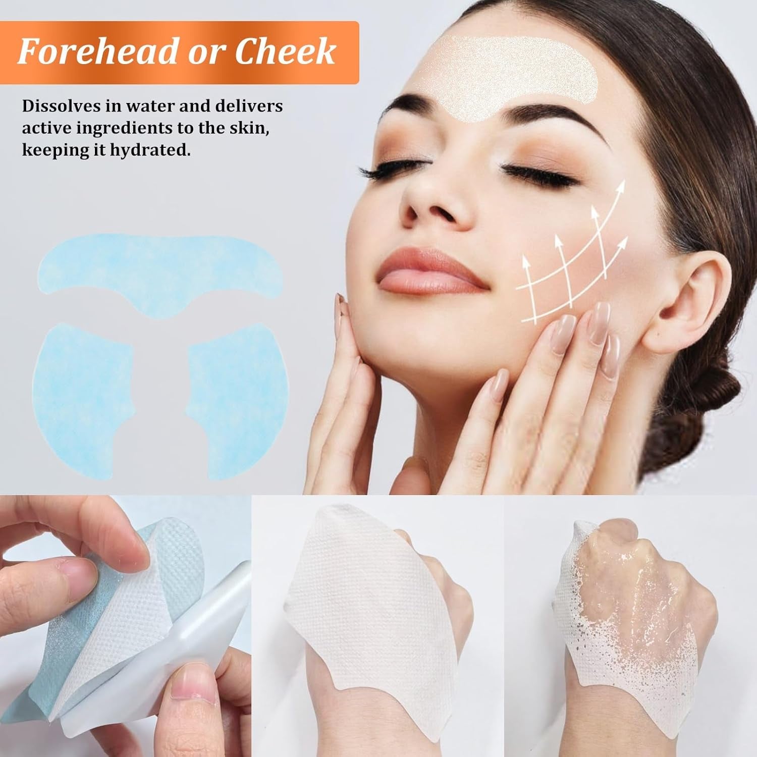 Collagen Film Maske Auflösend, Kollagen Film Straffende Mask Löslich, Hydrolysiertes Collagen Pflaster Aus Korea, Kollagensfilme Patches, Koreanische Gesichtsmaske Löslicher Kollagenfilm(3 BOX = 9 PAI