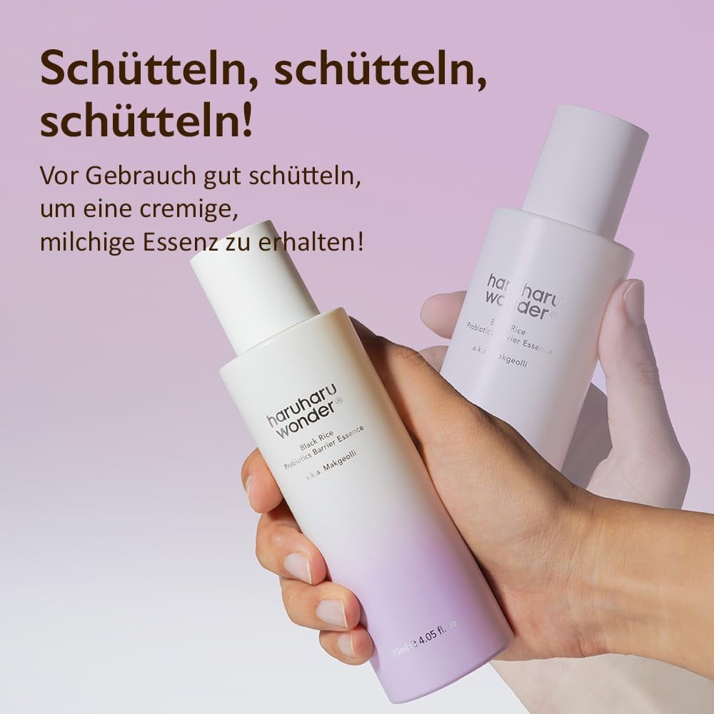Haruharu Wonder Black Rice Probiotics Barrier Essence 120Ml, Essence Toner Zur Stärkung Der Hautbarriere Mit Ceramiden, Fermentierten Inhaltsstoffen, Beruhigend, Feuchtigkeitsspendend, Aufpolsternd