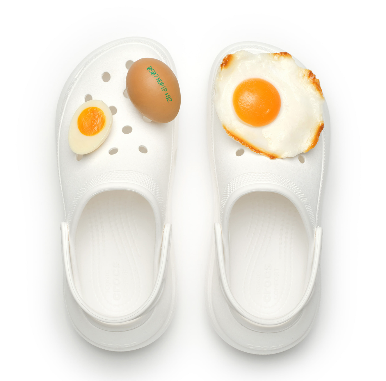 Eggs Crocs Charm / Eggs Anstecker – Funny Food Jibbitz Plug für Crocs & Clogs NOOR08