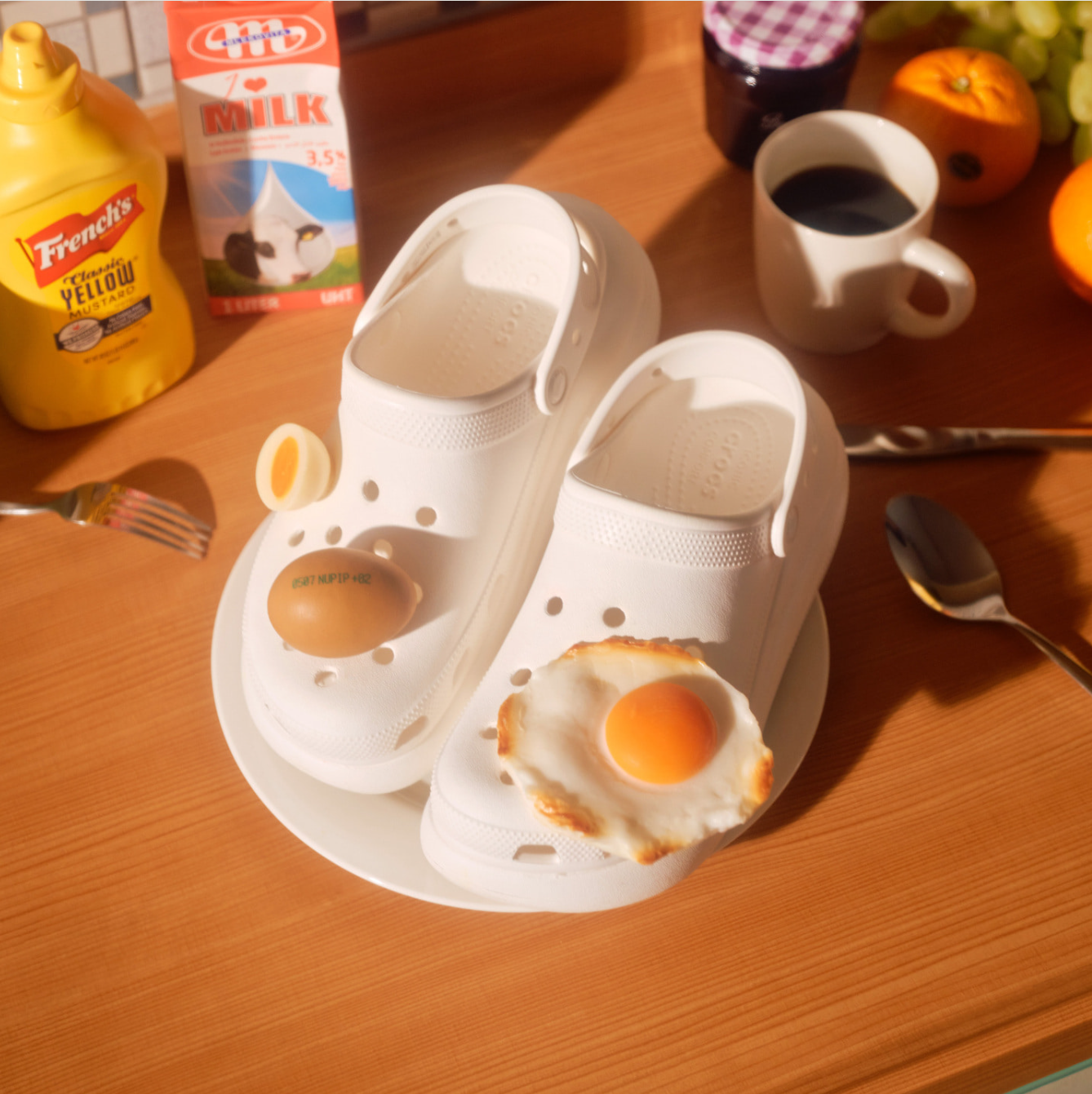 Eggs Crocs Charm / Eggs Anstecker – Funny Food Jibbitz Plug für Crocs & Clogs NOOR08
