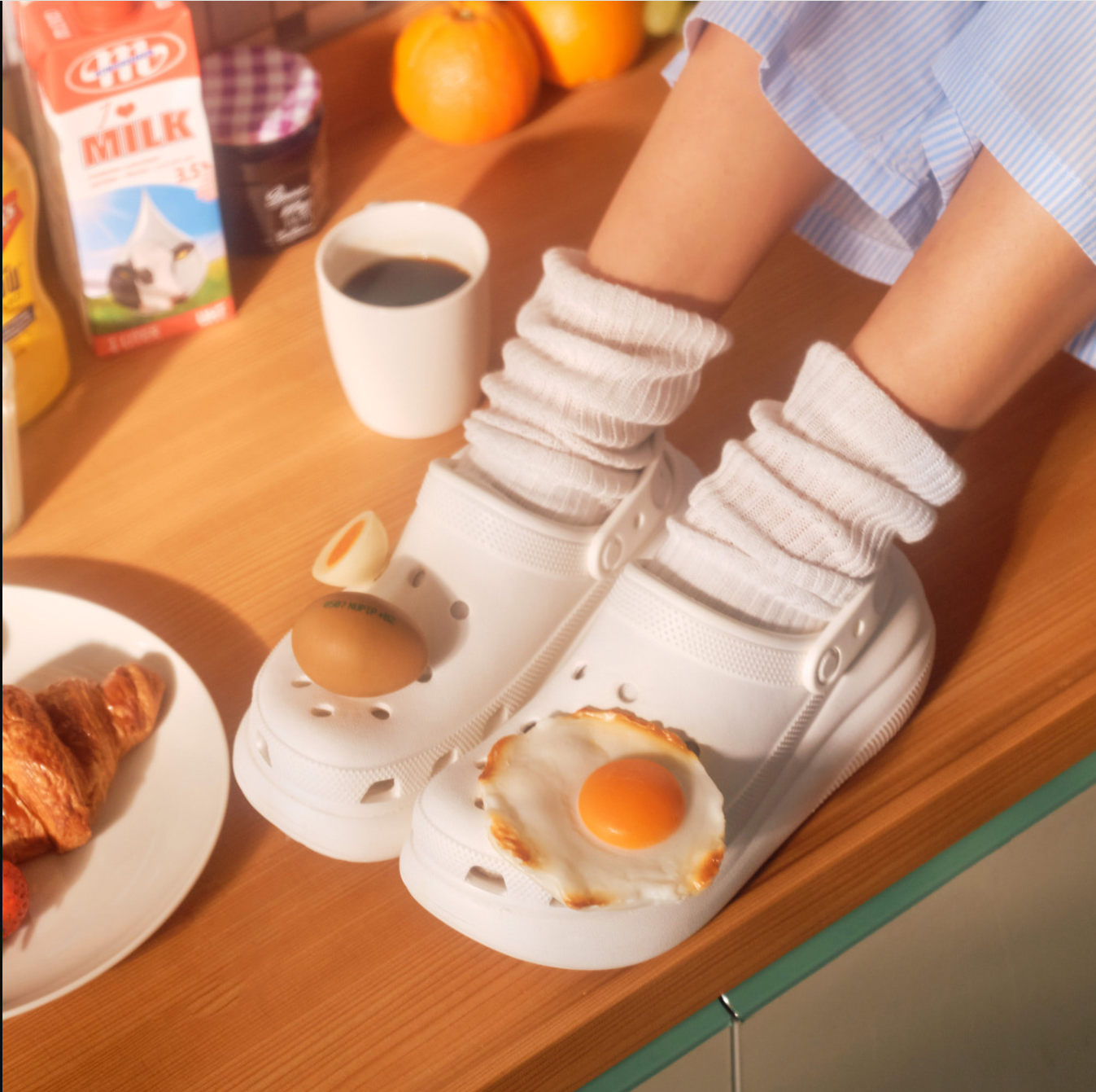 Eggs Crocs Charm / Eggs Anstecker – Funny Food Jibbitz Plug für Crocs & Clogs NOOR08