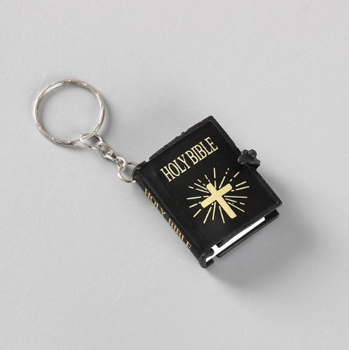 Mini Bibel Schlüsselanhänger | Kreuz-Schlüsselring als Geschenk NOOR08