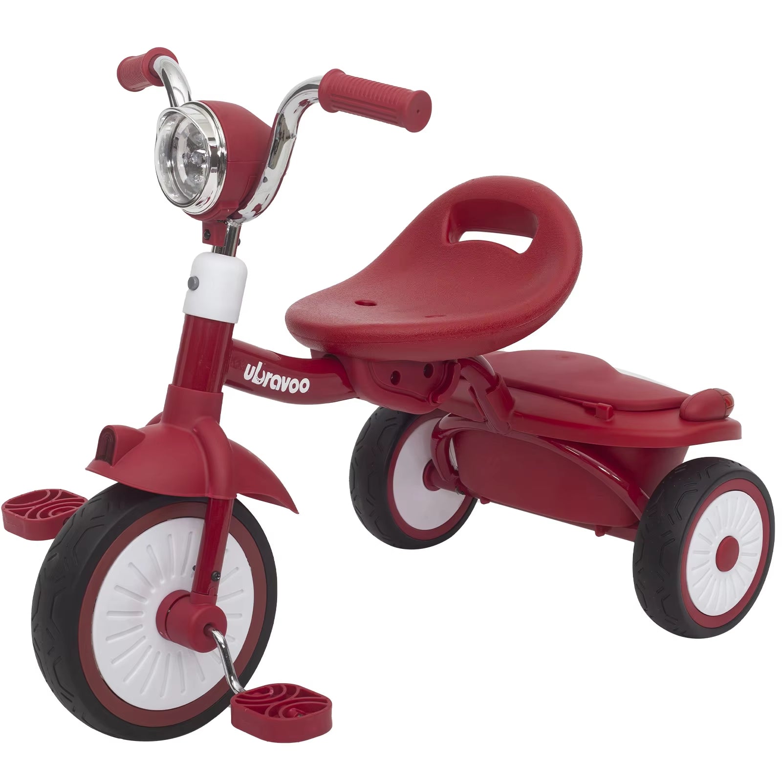 UBRAVOO Portable Baby Trike: Foldable Tricycle with Elastic PU Wheels & LED Lights (Ages 1-5)