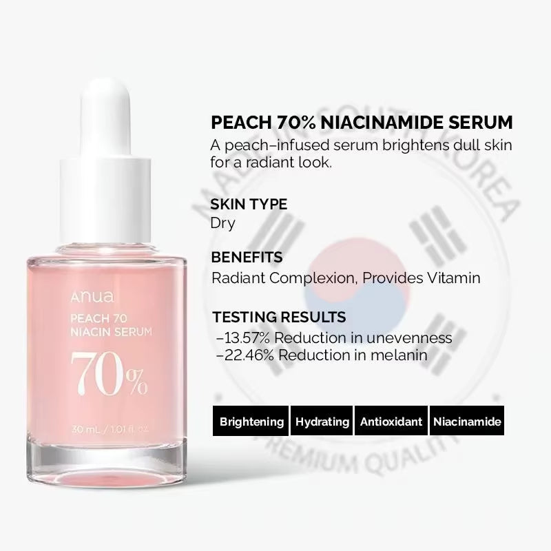 K-Beauty Anua Peach Niacinamide Serum 30ml | For Glass Skin & Radiance