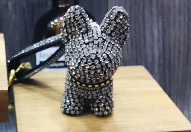 Schlüsselanhänger Hund mit Diamanten | Funkelnder Schlüsselring NOOR08