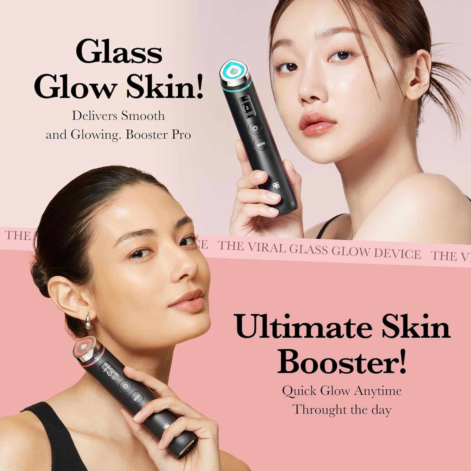 Age-R Booster Pro – 6-In-1 Total Care Led-Therapiegerät Für Verbesserte Absorption, Ausstrahlung, Elastizität, Gesichtskontur Und Porenpflege Mit 4 Modi, Professionelle Hautpflege