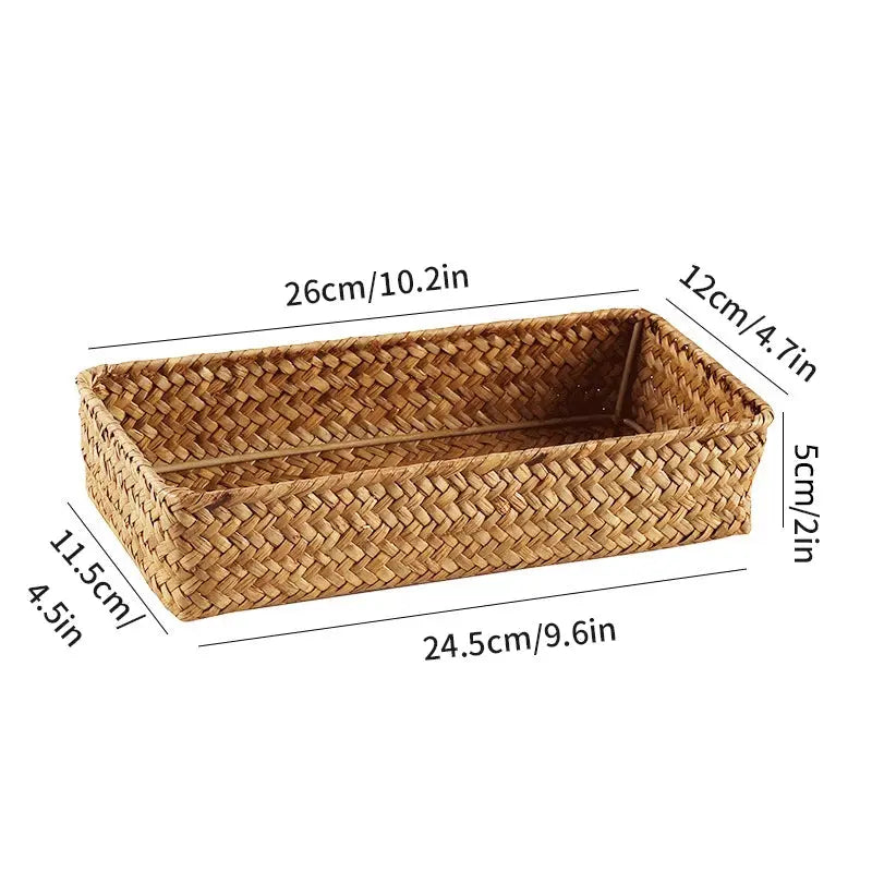 Stylish Woven Seagrass Storage Baskets - Versatile Rattan Laundry & Organizer Containers for a Clutter-Free Home